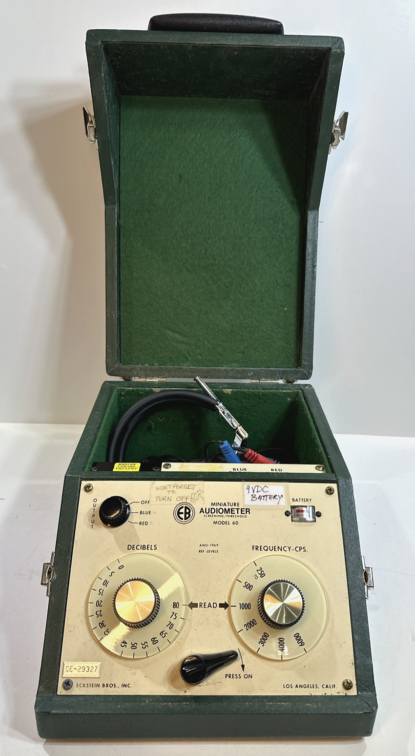 Vintage Eckstein Bros. Miniature Audiometer Model 60 – Portable Hearing Tester