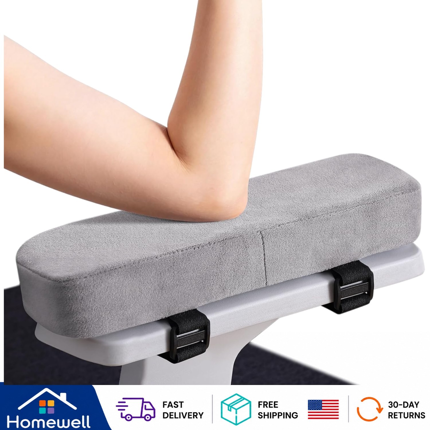 Thick Memory Foam Armrest Pads - Non-Slip, Velvet Cushion for Ultimate Comfort