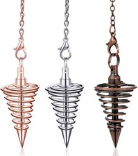 3 Pieces Copper Metal Dowsing Pendulum Divination Dower Reiki Healing Pendulum C picture
