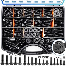 400Pcs Metric Flange Bolt Assortment, Nuts and Bolts Assortment Kit, 10.9 Grade picture