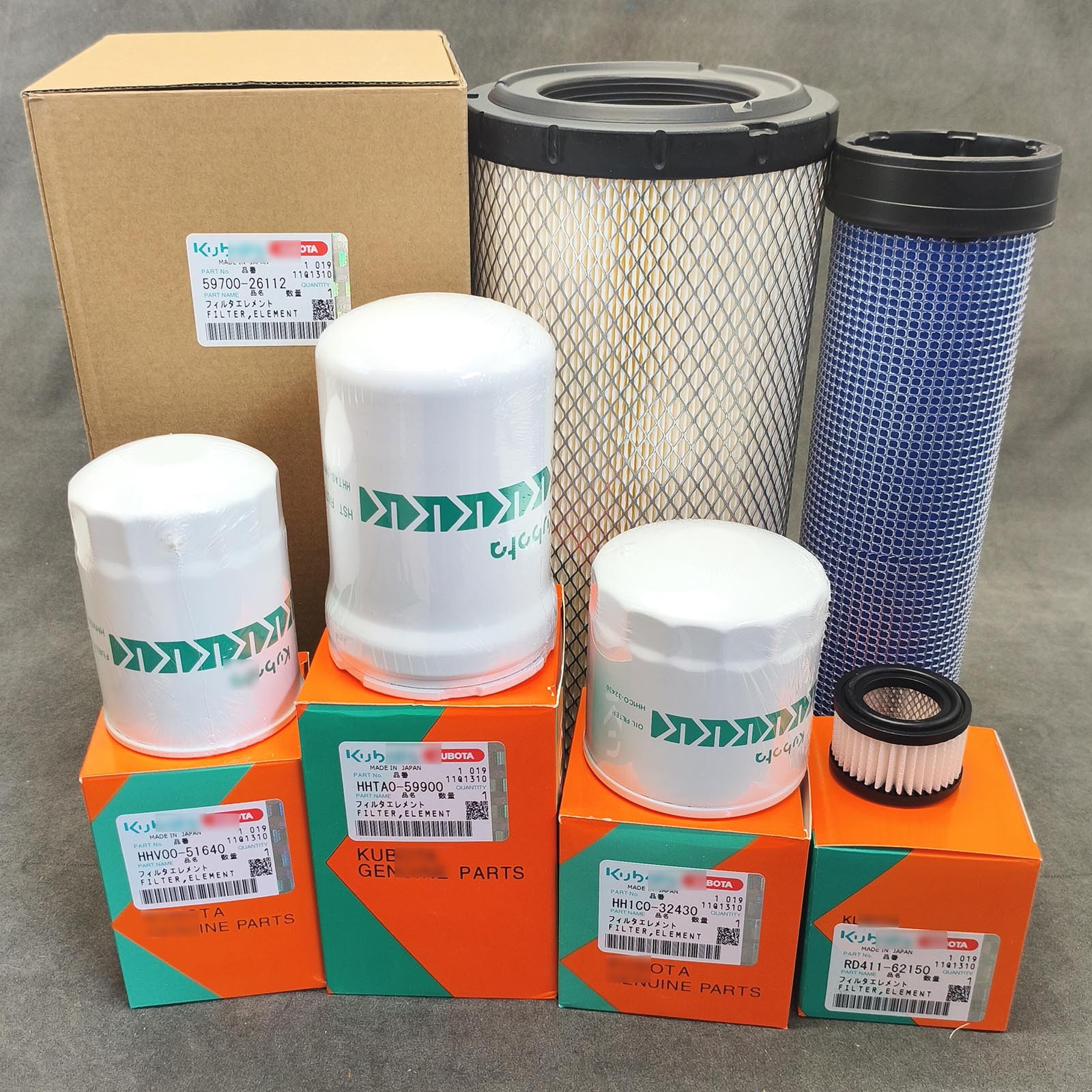 New Complete Filter Service Kit for Kubota SVL95-2S SVL95-2SC S/N 32601 & Below