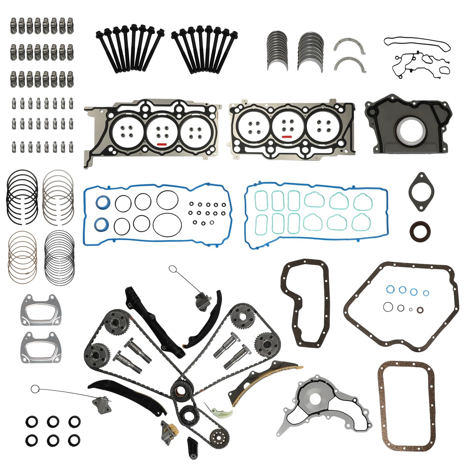 3.6L Full Gasket Set Lifters Timing Chain Kit VVT Sproket Bearing HS26541PT