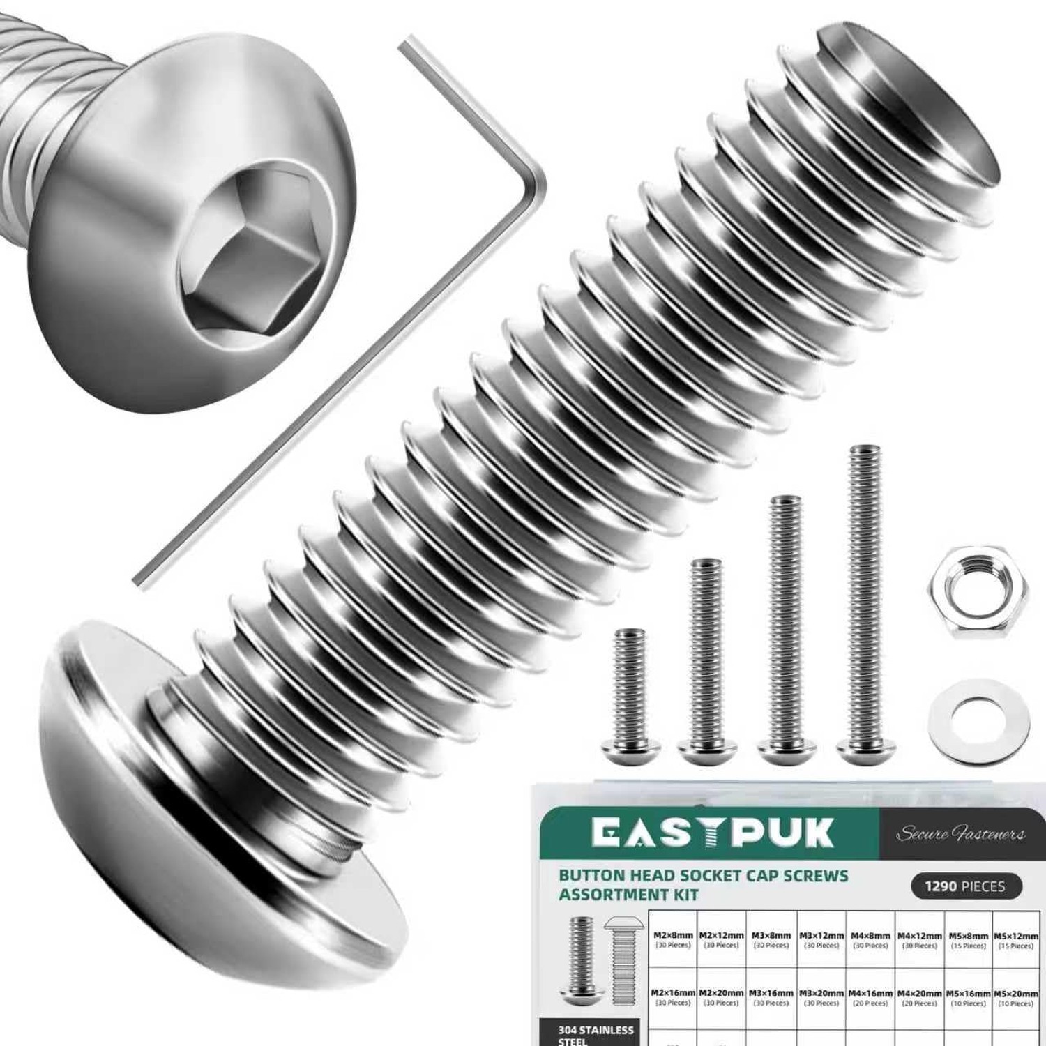 1290 Piece Metric Fastener Assortment Kit M2 M3 M4 M5 Button Head and Socket ... 1290 Piece Metric Fastener Assortment Kit M2 M3 M4 M5 Button Head and Socket ...