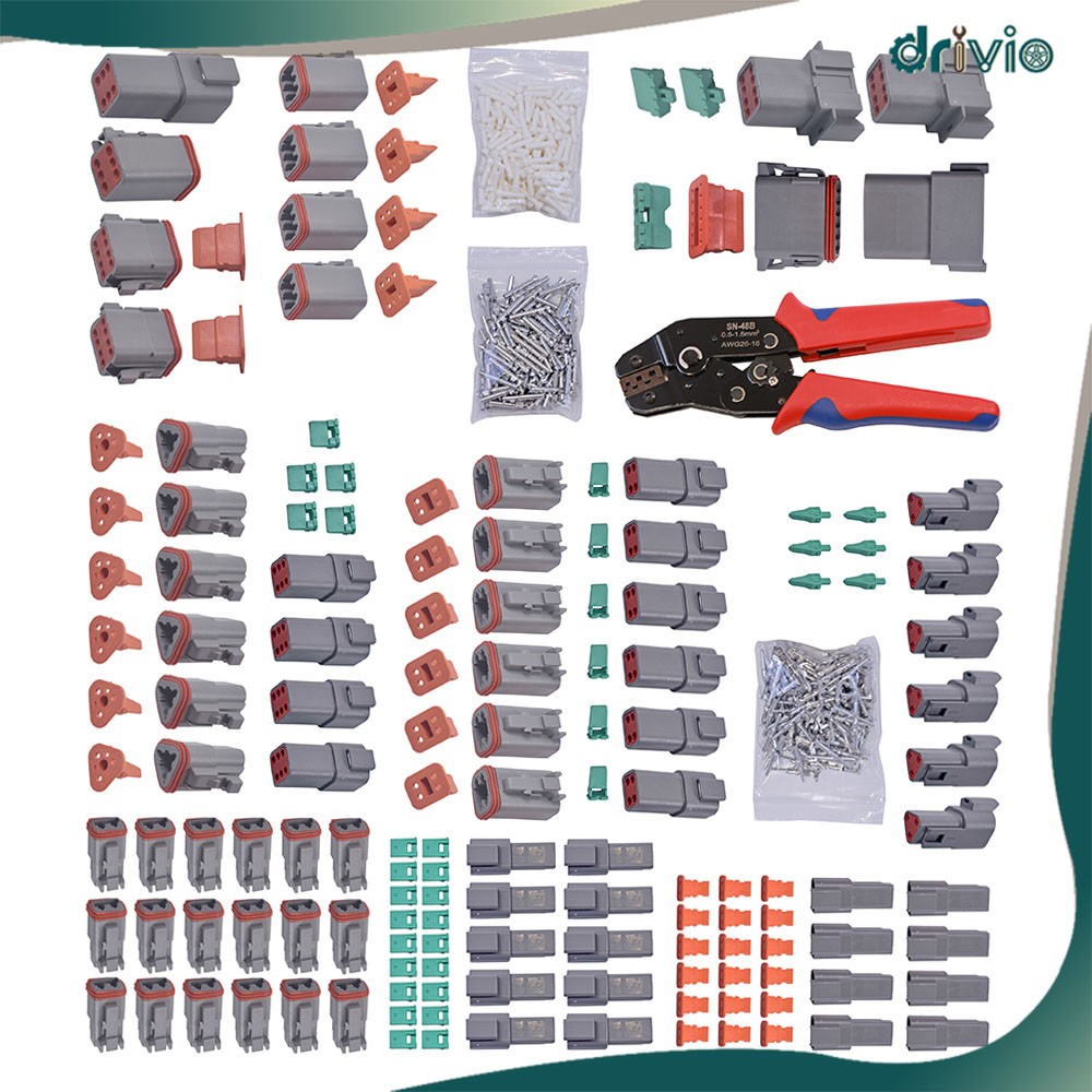 Connector Plug Kit 1750Pcs With Crimp Tool Automotive #DT-KIT3-TR USA