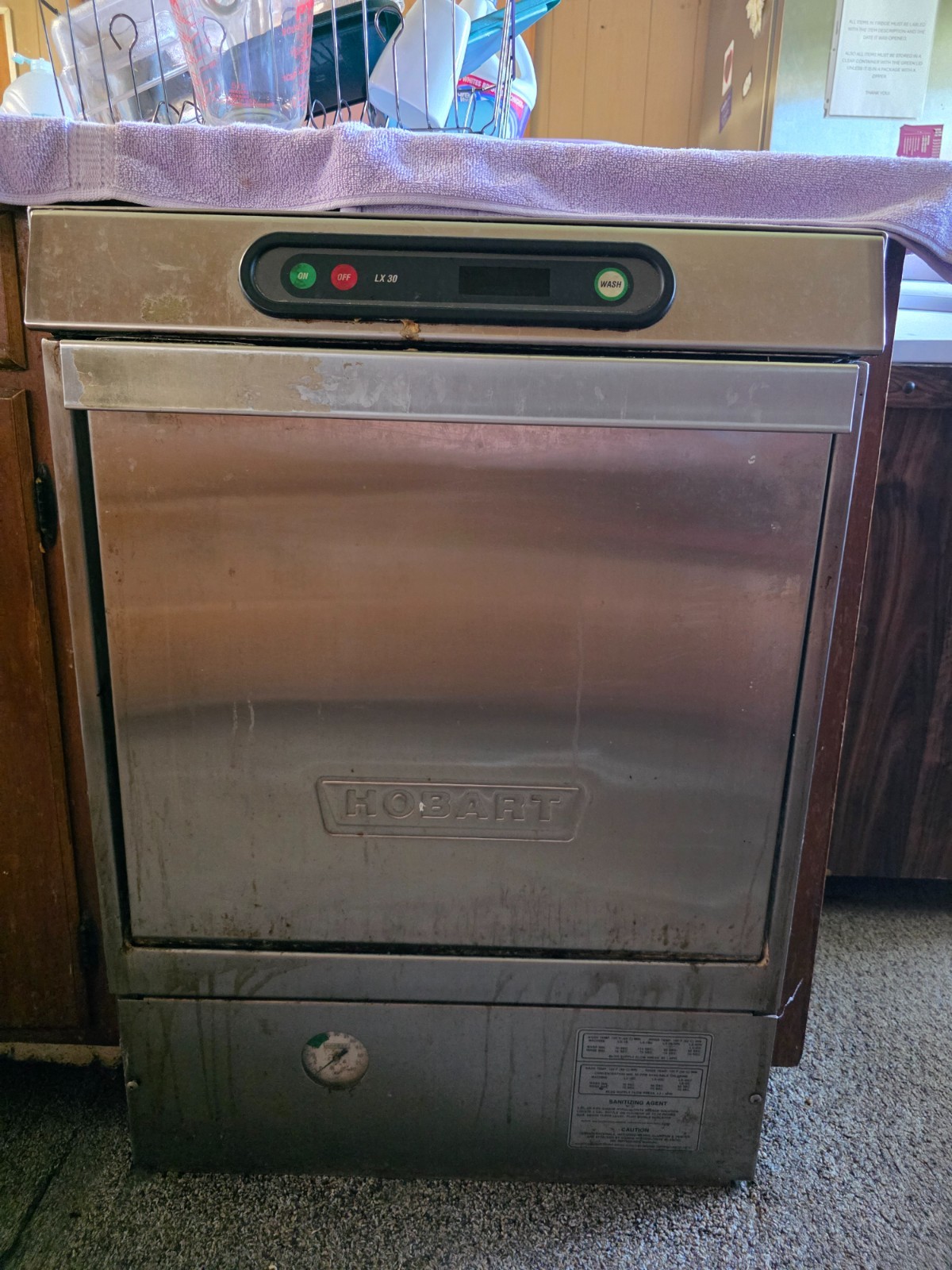 Hobart LX 30 Commercial Dishwasher Partially Working