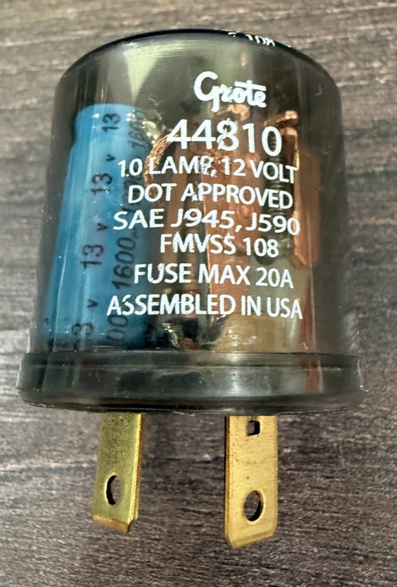 NEW ~ Grote 44810 2 Pin Flasher (10 Lamp, 12 Volt) Fuse Max 20 Amp