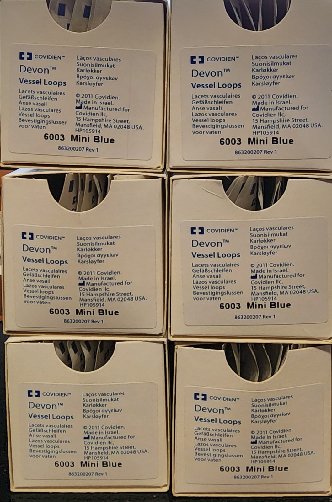 Covidien Devon 31145702 (Six boxes of 10 Pairs) Mini Blue