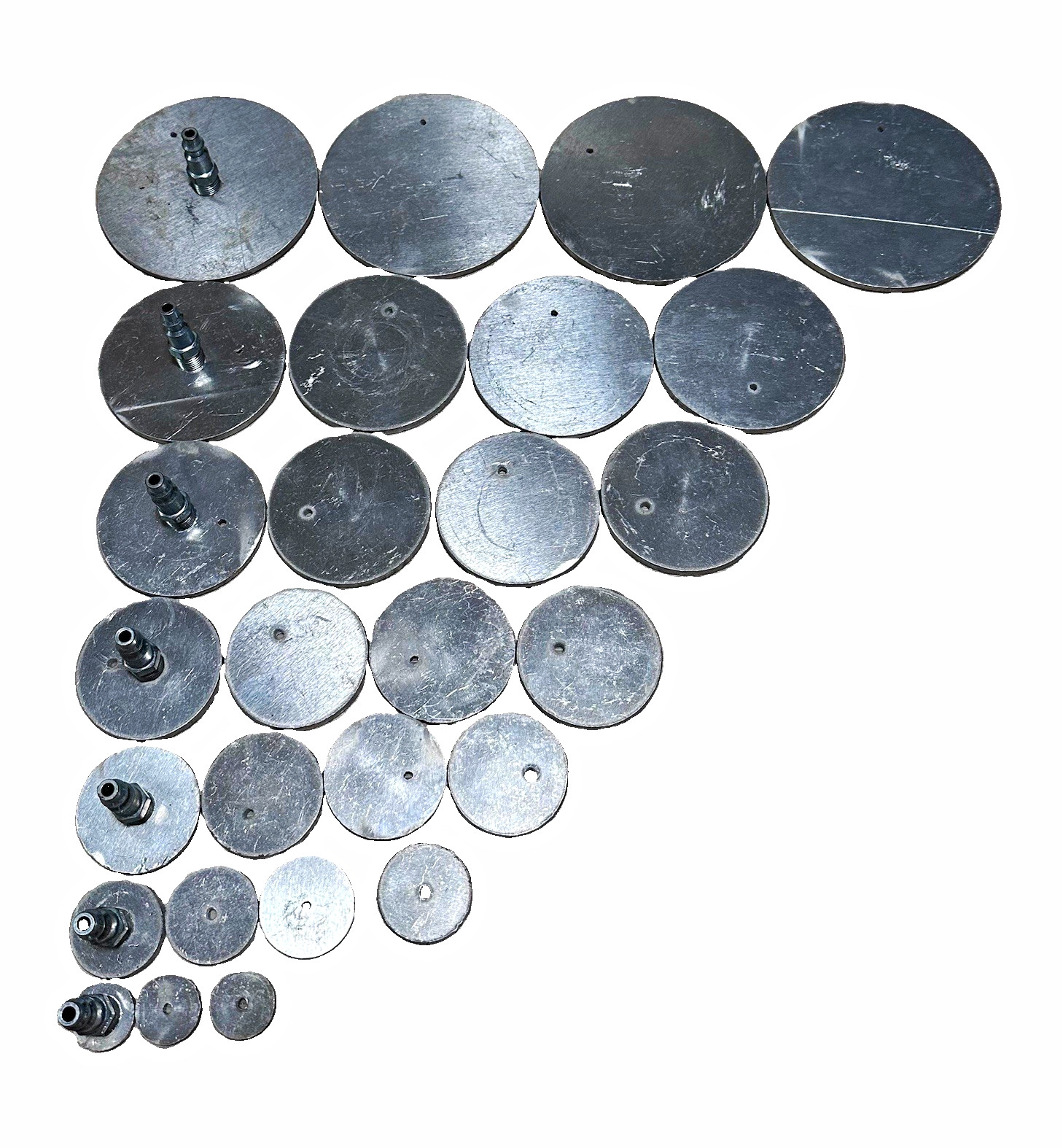 Stainless Steel Sanitary Pipe Argon Purge Caps Waterjet Cut Assorted Sizes Lot