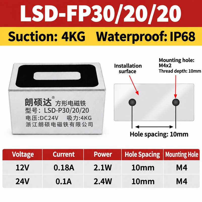 Rectangular Electromagnet Lifting Holding Magnet DC 12V 24V Solenoid 4Kg - 800kg