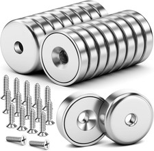 16 Pack 40LBS Strong Neodymium Cup Magnets With Screws Countersunk Hole Mounting picture