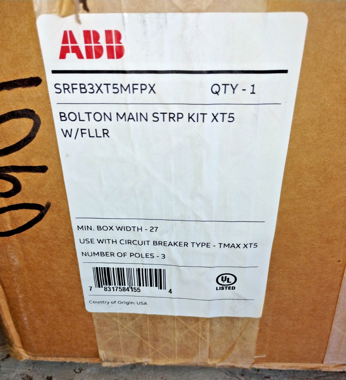 GE / ABB ASEA BROWN BOVERI SRFB3XT5MFPX Bolt-on Main Strap Kit w / Filler Plates