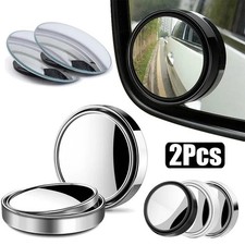 2Pcs Rear View Mirror Blind Spot Mirrors Round HD Glass Convex 360° Side for Car picture