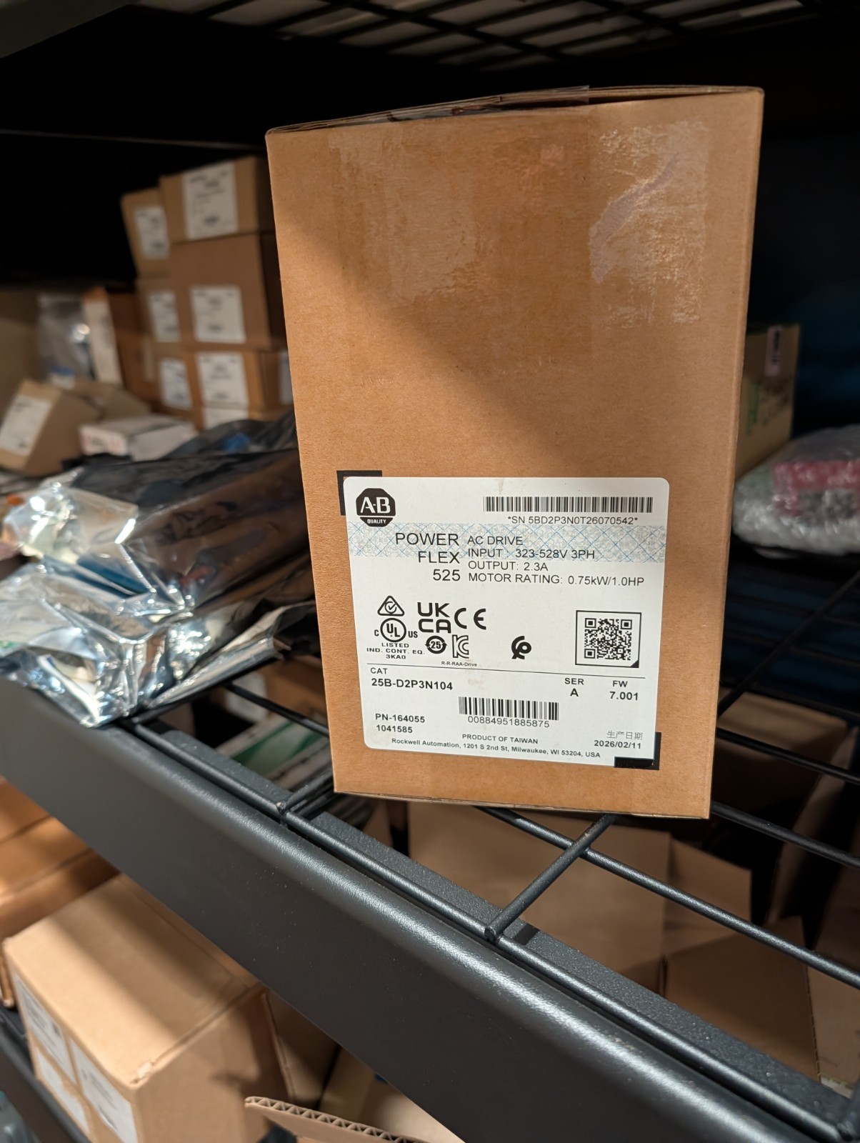 2026 See Date Pic - FNFS  25B-D2P3N104 AB PowerFlex 525 0.75kW 480V 1Hp AC Drive