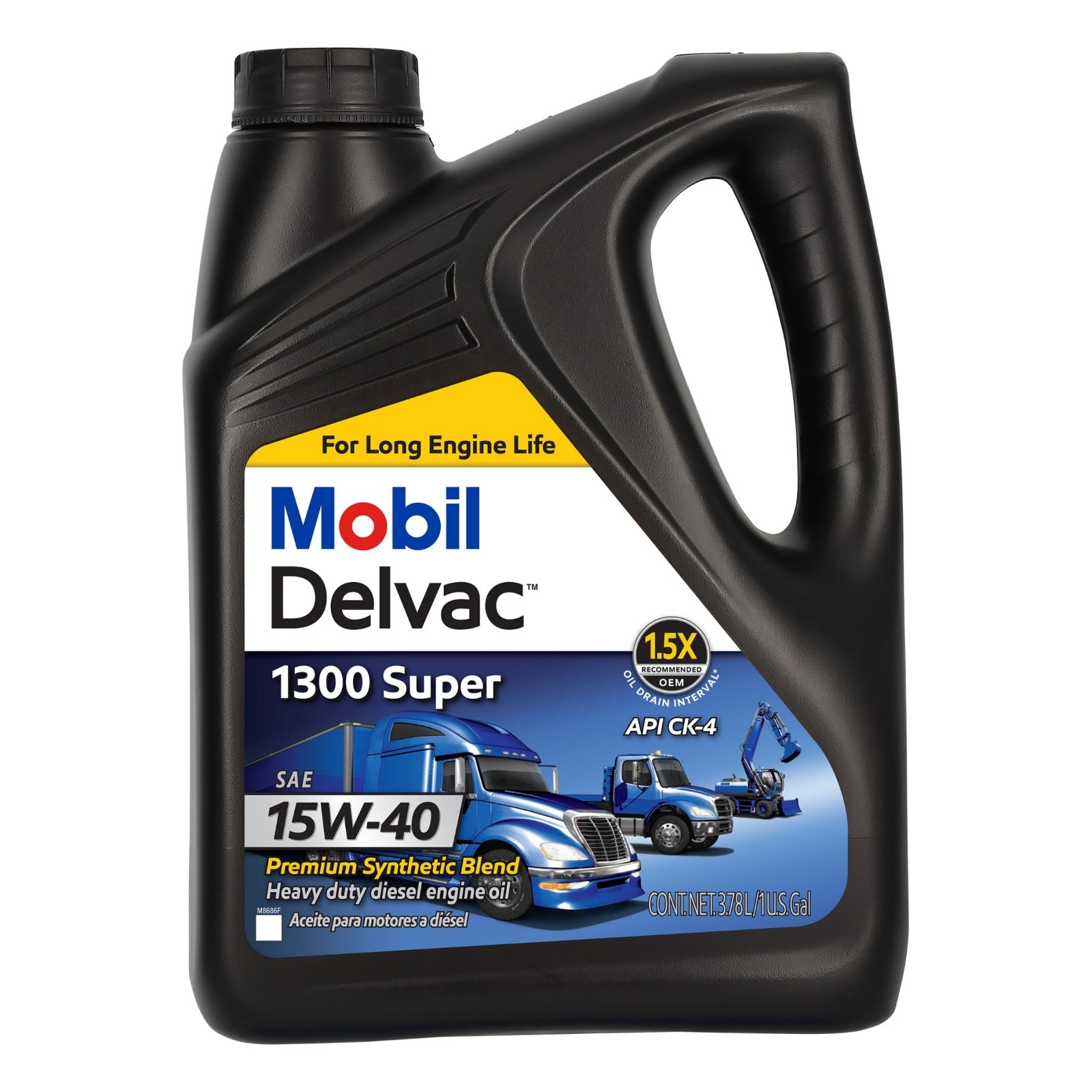 Mobil Delvac 1300 Super Heavy Duty Synthetic Blend Diesel Engine Oil 15W-40