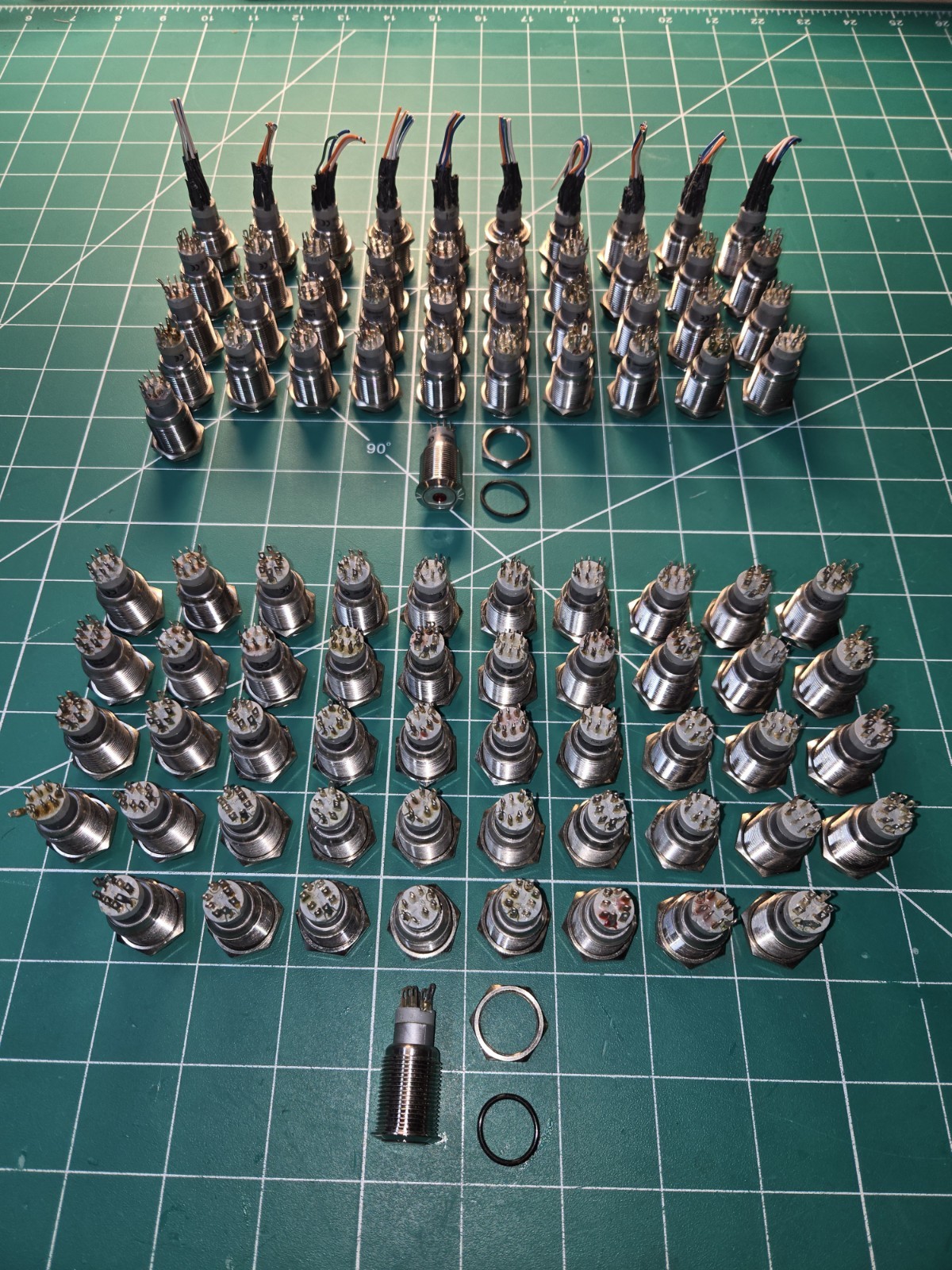 (91) Bulgin MP0045 Switches Push Button DPDT Flush Round Panel Mount HUGE LOT