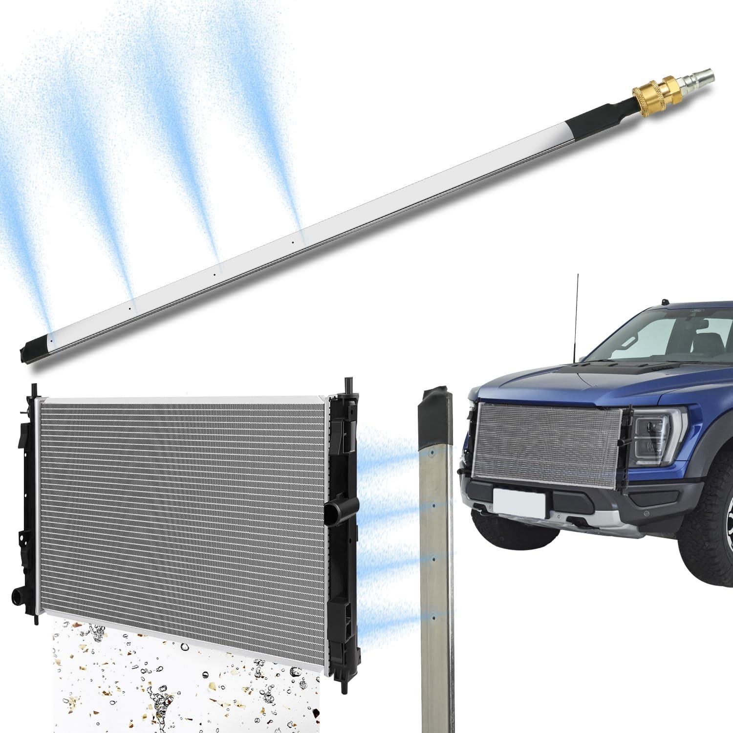 Lucstar Radiator Cleaning Wand & Car A/C Condenser Cleaner, Engine Lucstar Radiator Cleaning Wand & Car A/C Condenser Cleaner, Engine