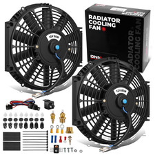 2PCS 12 Inch Universal Slim Electric Radiator Cooling Fan with Thermostat Relay picture
