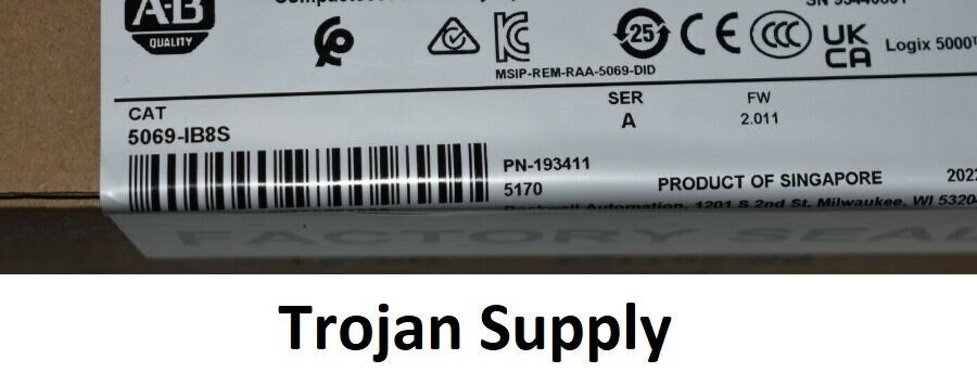 2023 Allen Bradley 5069-IB8S Factory Sealed Surplus 2023 Allen Bradley 5069-IB8S Factory Sealed Surplus