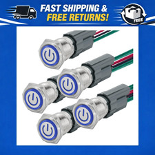 15A 16mm Latching Push Button Switch 12V-24VDC IP67 Waterproof SPST LED Light picture