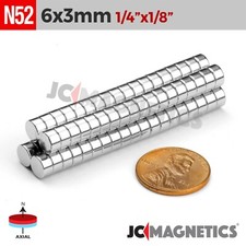 6mm x 3mm N52 Rare Earth Neodymium Magnet Discs 6x3mm picture