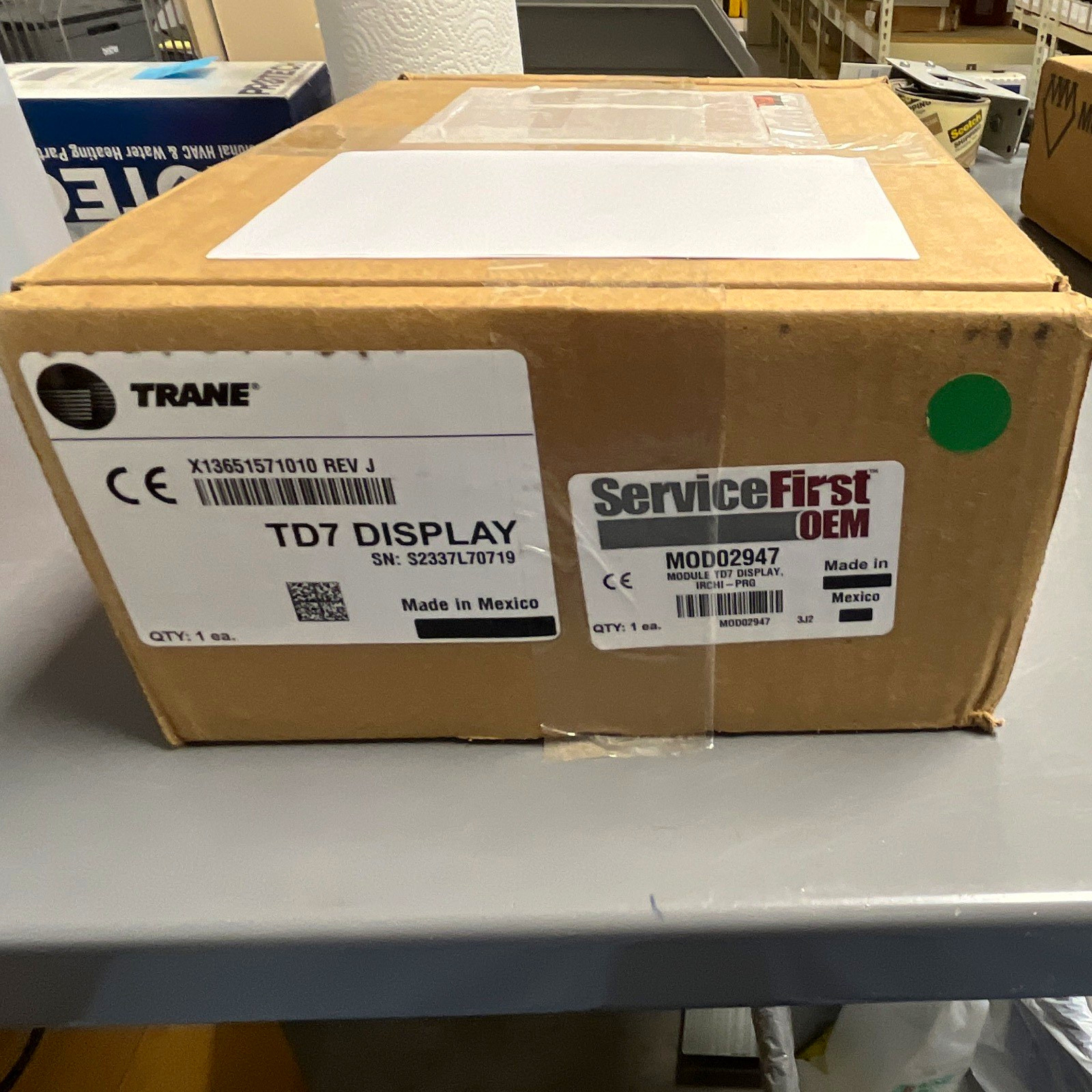 Trane TD7 Display Module Corded Electric 24 VAC 1.0A X13651571010 MOD02947