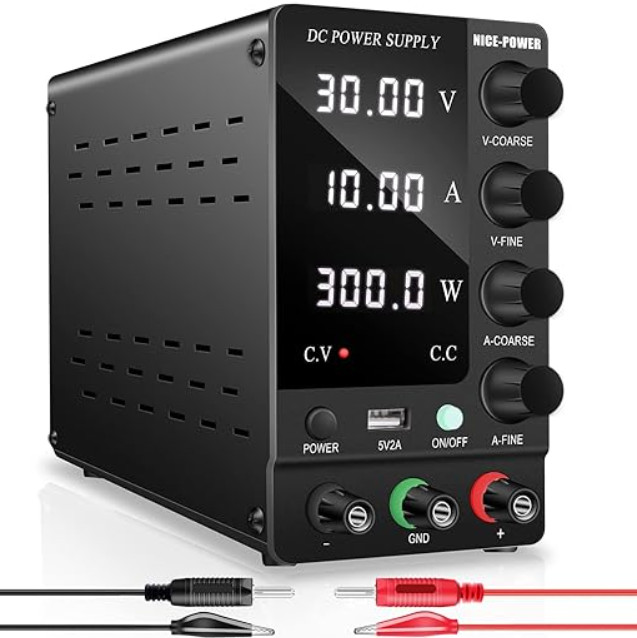 DC Bench Power Supply Variable 30V 10A,Adjustable Switching Regulated w/USB Port