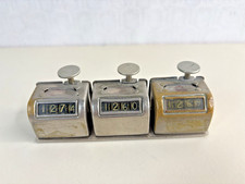 Vintage Tally Counter Mechanical Triple 3 Metal Button Denominator Company picture