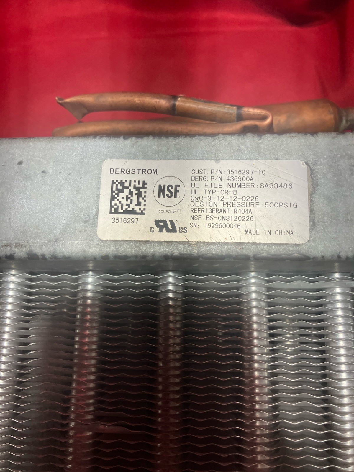 Bergstrom 500 PSI Condenser Refrigeration A Coil $245 O/B/O