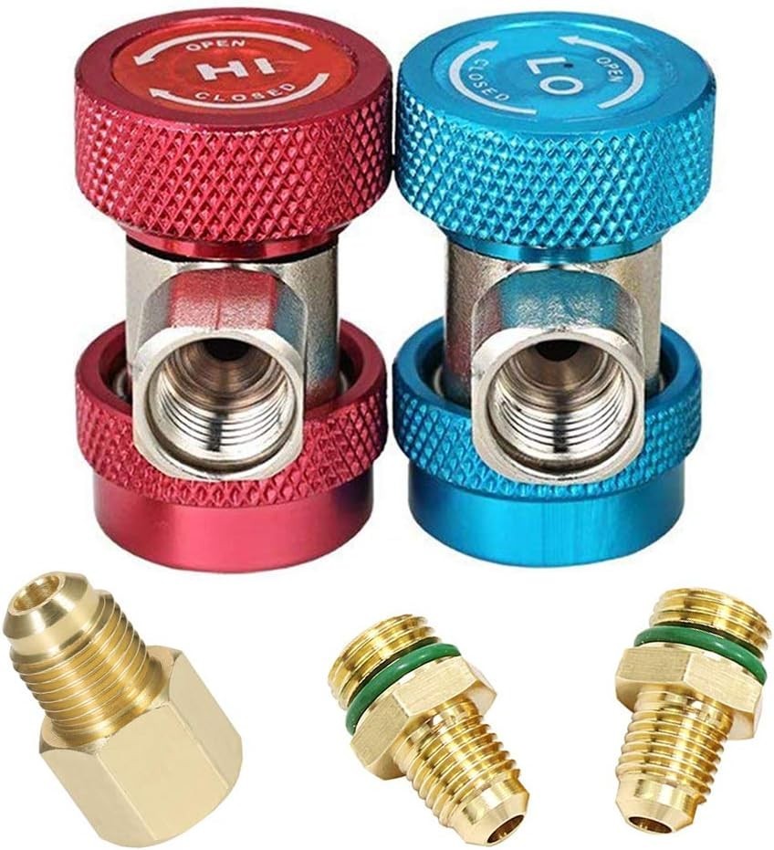 R134a Quick Coupler High Low Conversion Adapter Fittings Refrigerant Tool R134a Quick Coupler High Low Conversion Adapter Fittings Refrigerant Tool