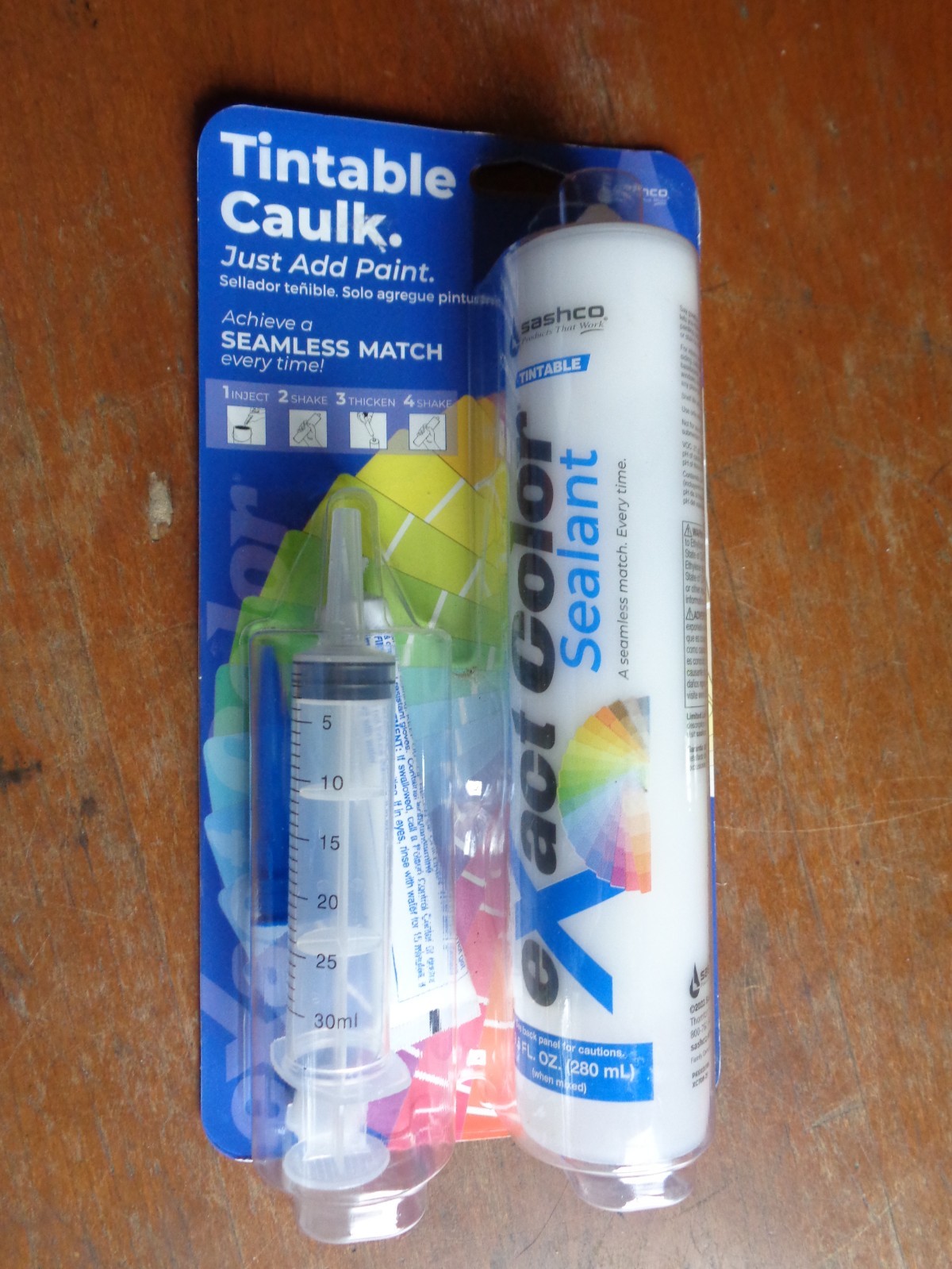 3 Lot of Sashco 12030 Exact Color Tintable Caulking DIY Kit, 9.5-oz.  Quantity 3