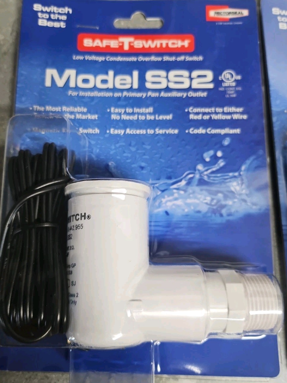 RectorSeal Safe-T-Switch Model SS2 Condensate Overflow Shut-Off Switch 
