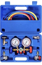 R134A Manifold Gauge Set with R134A Can Tap Quick Coupler 3 Way AC Diagnostic picture