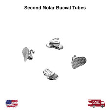 Second Molar Mesh Base Orthodontic Buccal Tubes Metal MBT Roth Four Piece Set picture
