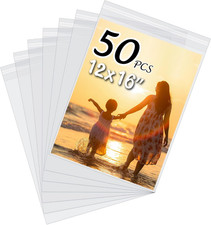 50 Pack Acid-Free Crystal Clear Sleeves Storage Bags for 12X16 Art Prints picture