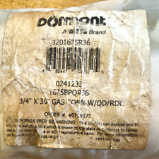 Dormont 3/4 in ID/OD x 36 in Rubber Gas Hose w/ Fittings 1675BPQR36 picture