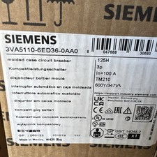 Siemens Circuit Breaker 3VA5110-6ED36-0AA0 100 Amp 600 Volt 3 Pole  picture