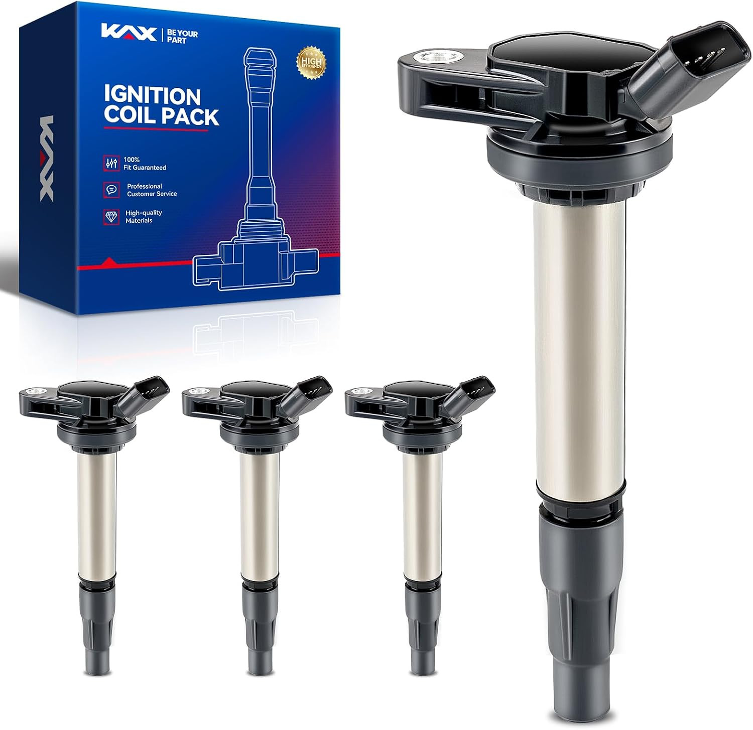4-Pack Ignition Coils UF596 for 2009-2022 Toyota Prius