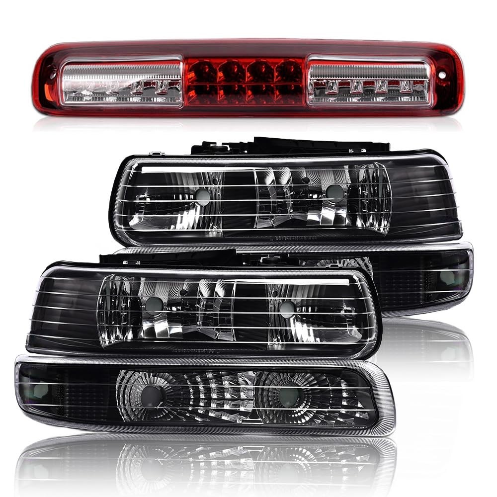 Headlights Assembly LED 3rd Brake Light for Chevy Silverado 1999-2002 1999-2006
