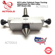 MT2 Lathe Tailstock Taper Turning Attachment For Mini Lathe 2MT Shank USA picture
