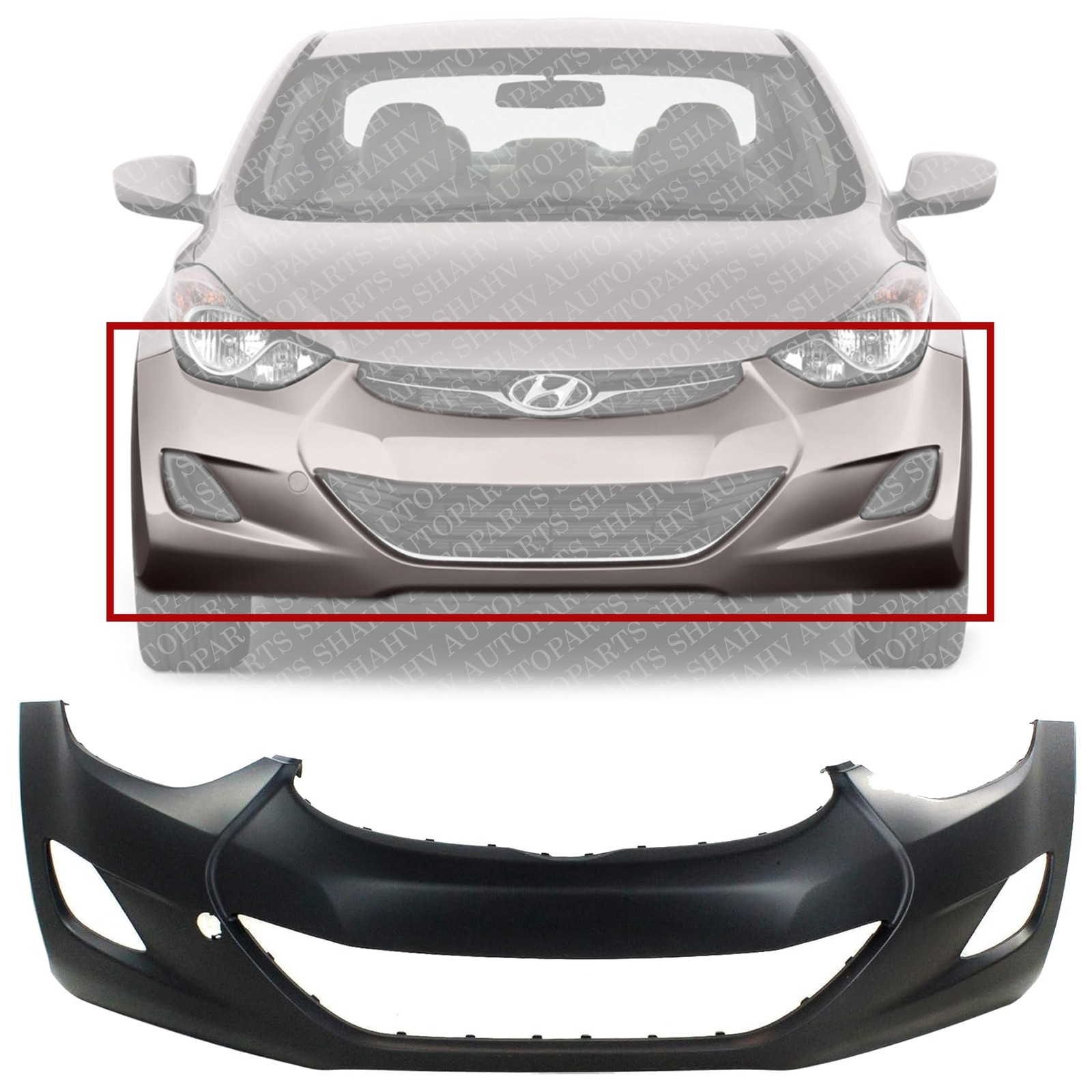 Front Bumper Cover Primed Direct Replacement Compatible With