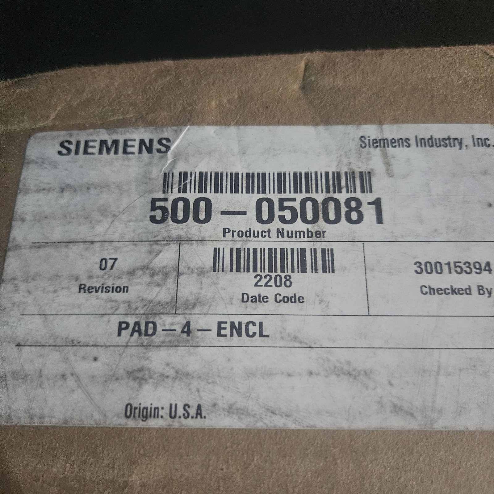 Siemens PAD-4-ENCL ***NEW IN BOX***