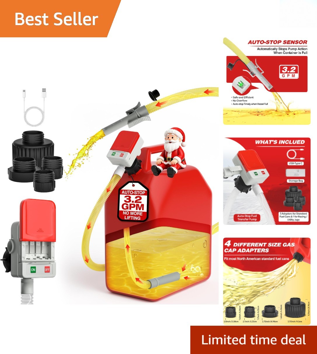 Universal Fit 3.2 GPM Electric Fuel Pump with Auto-Stop - Durable & Versatile