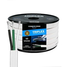 10 Gauge 3 Conductor Marine Wire - 60 ft Triplex Flat Tinned Copper Oxygen-Free picture