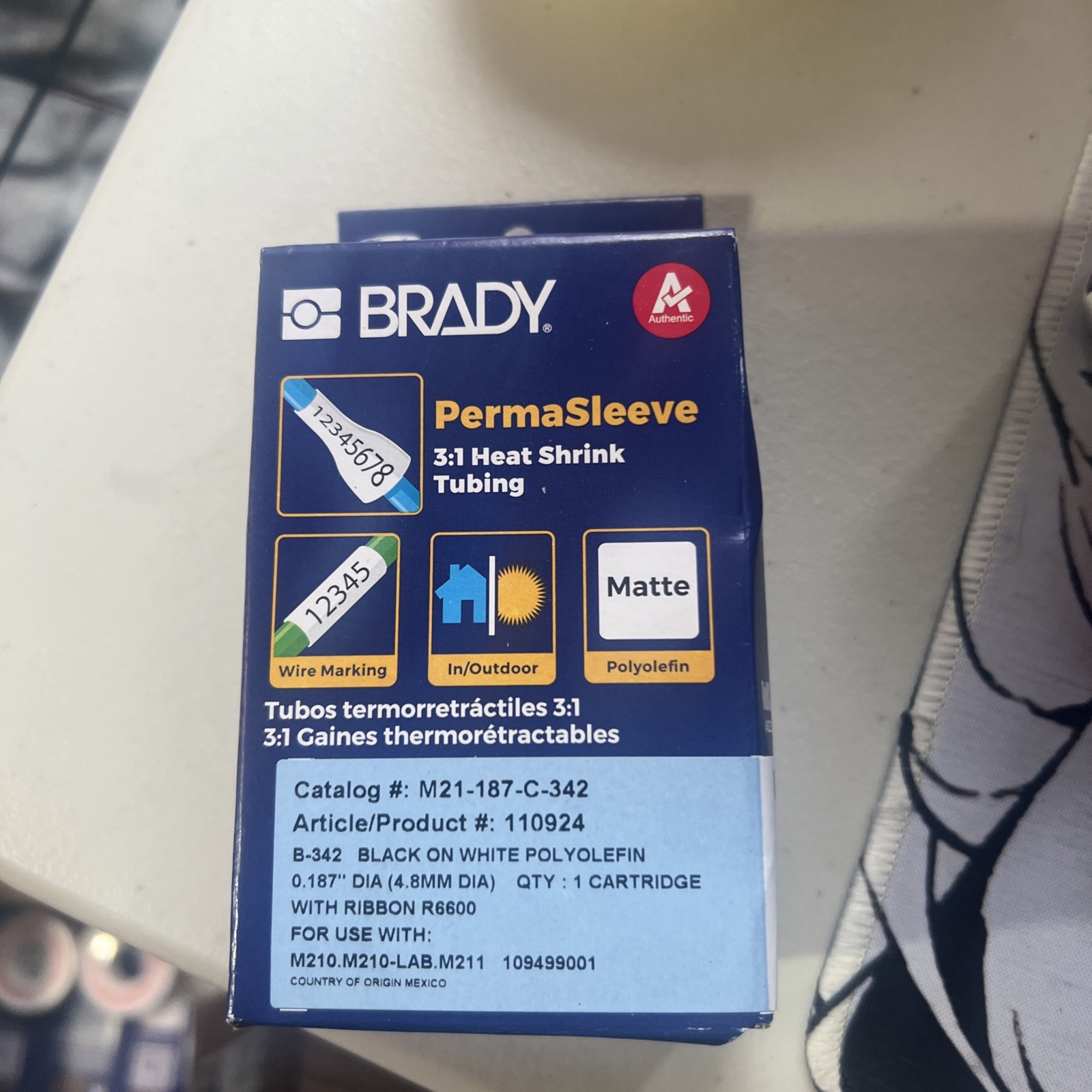Brady M21-187-C-342 PERMASLEEVE 3:1 HEAT SHRINK TUBING