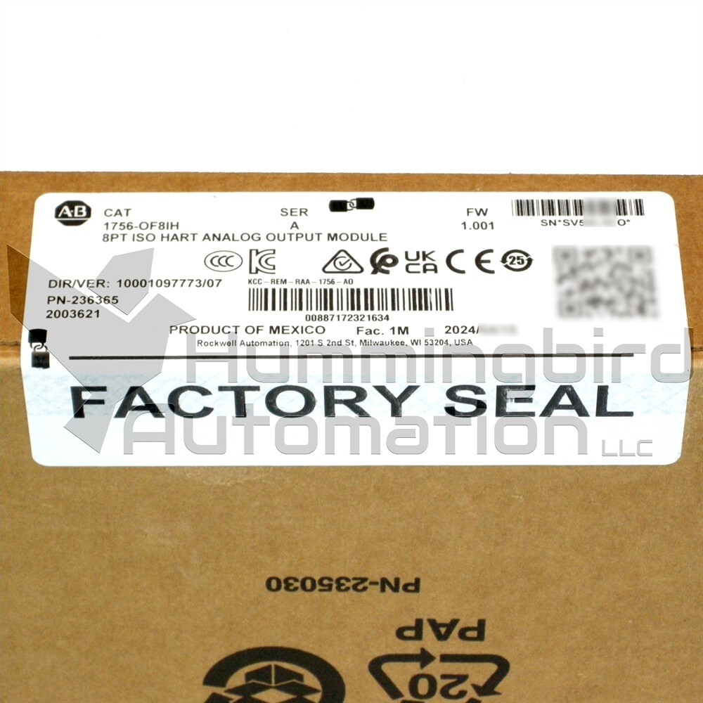 2023-2024 Allen Bradley 1756-OF8IH /A ControlLogix HART Analog Surplus SEALED US