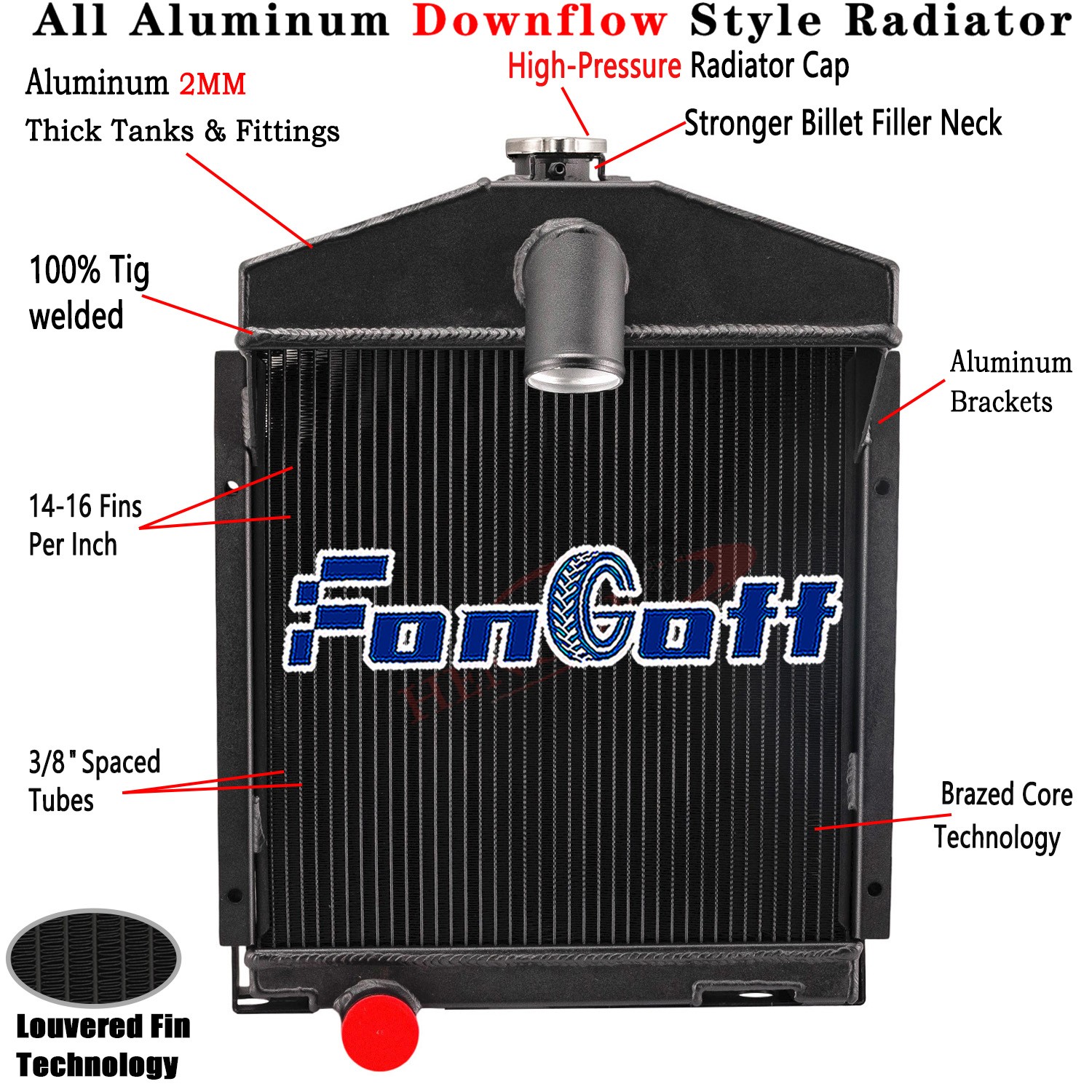 4Row Radiator fit International Farmall 100,130,200,230 AV A-1 Super #356356R96