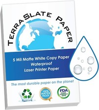 TerraSlate Copy Paper Waterproof Laser Printer Rain Weatherproof 5 Mil 25-Sheets picture