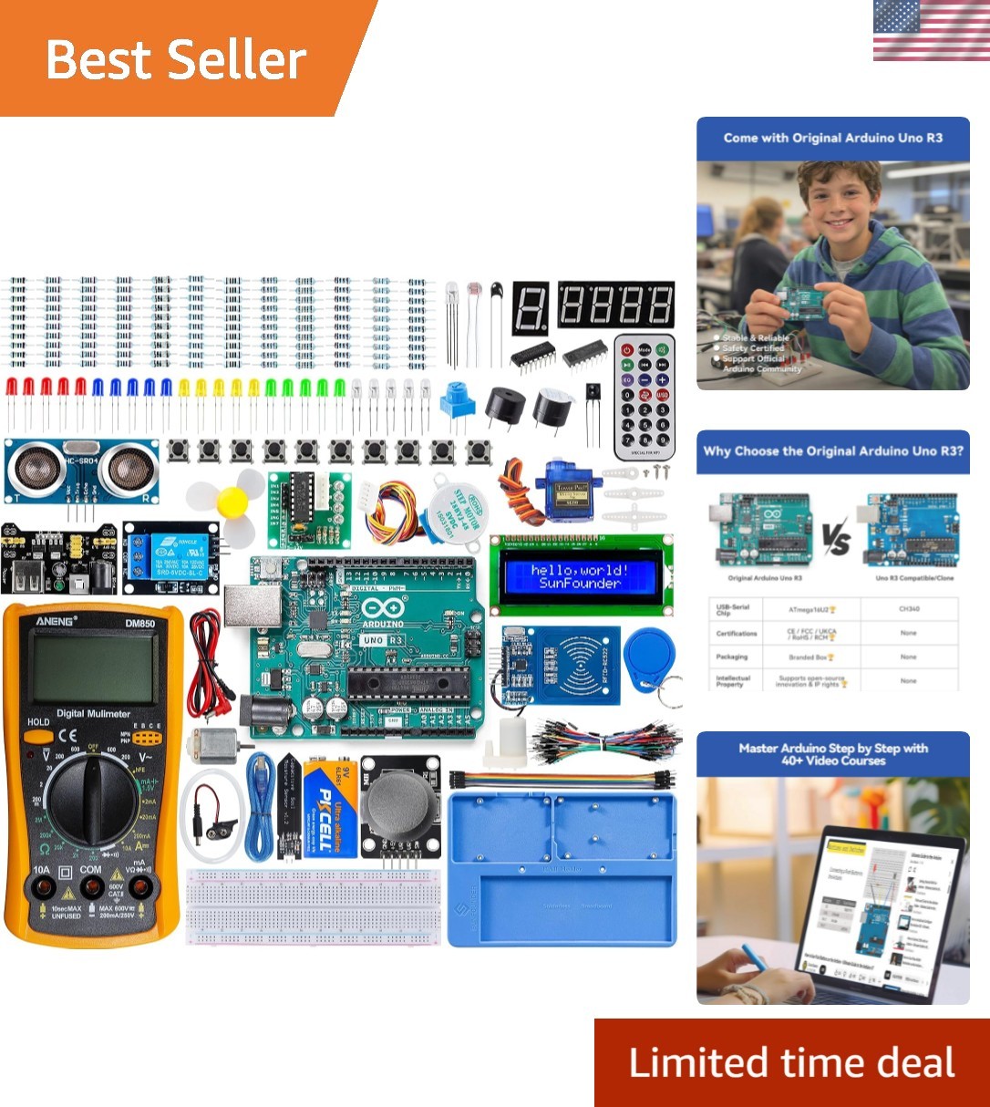 Example Invention Phone Inventor Lab Starter Kit with Arduino Uno R3 REV3 for Sale - electronic ...