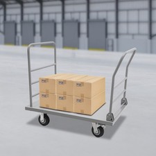 Heavy Duty Push Cart With Detachable Rear Guardrail, Heavy Duty Platform Truck picture