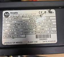Allen-Bradley Kinetix AC Servo Motor MPL-B330P-MJ72AA 460V 1.8kW IP50 picture